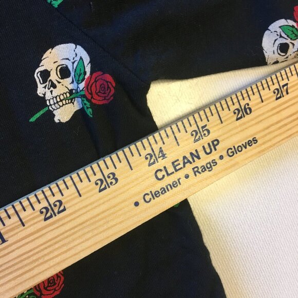 Eighty Eight Skeleton Rose Tee Shirt Adult 2XL Black Goth Halloween Long Length - Picture 6 of 9